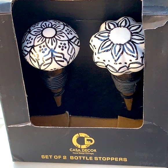 CASA DECO BOTTLE STOPPERS BLACK WHITE DESIGN - Picture 8 of 8